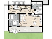 Die Grundriss vom Chalet Bergnest. Sehr schöne und großzügige Aufteilung.